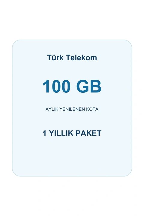 Türk Telekom M2M 100 GB Aylık Kota Yıllık Paket