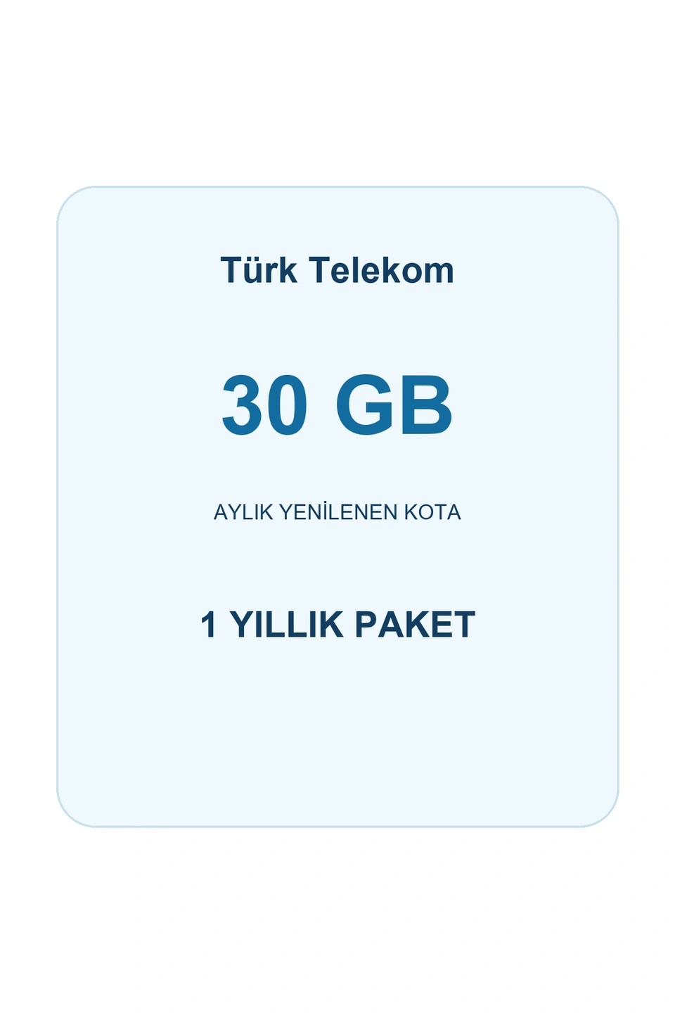 Türk Telekom M2M 30 GB Aylık Kota Yıllık Paket