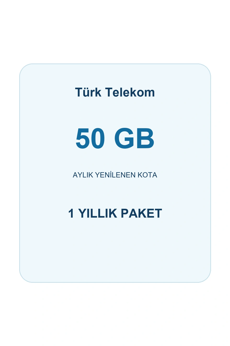 Türk Telekom M2M 50 GB Aylık Kota Yıllık Paket