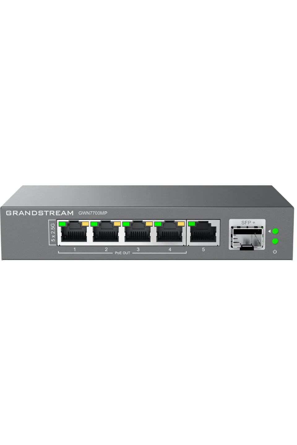 Grandstream GWN7700MP 5 Multi-Gigabit RJ45 100/1000/2500Mbps, 1 Gigabit veya 10-Gigabit SFP+ Fiber, 57 Watt Poe