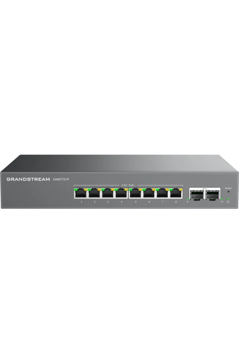 Grandstream GWN7721P 8 Port 2,5 Gigabit RJ45 + 2 Port 10 Gigabit SFP+ Port 130Watt Poe