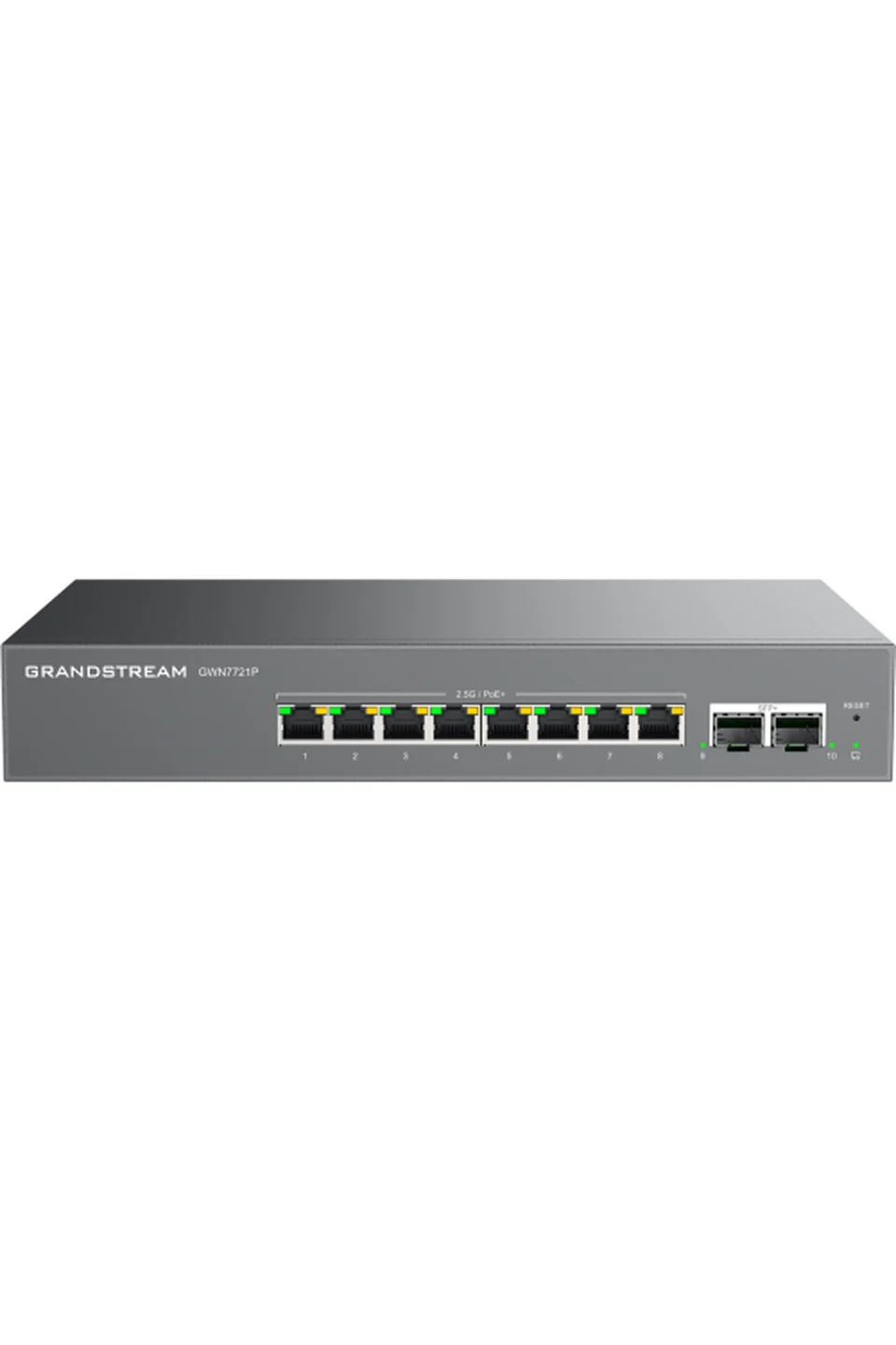Grandstream GWN7721P 8 Port 2,5 Gigabit RJ45 + 2 Port 10 Gigabit SFP+ Port 130Watt Poe