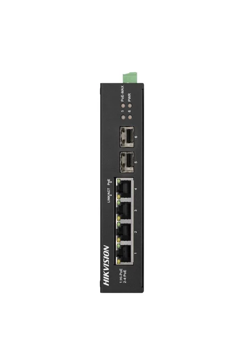 Hikvision DS-3T0506HP-E/HS 6 Port Gigabit Endüstriyel Yönetilemez POE Switch