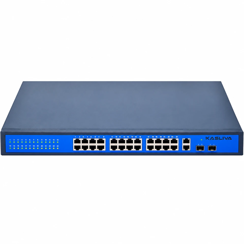 Kasliva KL-F424 24 Port PoE, 2 Port Gigabit Uplink, 2 SFP Switch