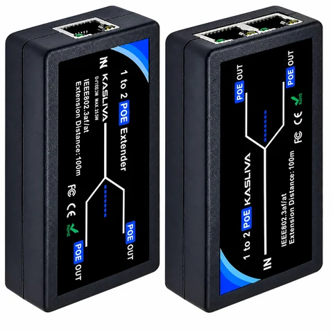 Kasliva KL-PE012 2 Çıkışlı PoE Mesafe Uzatıcı