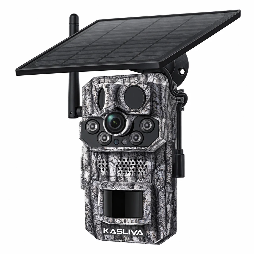 Kasliva KL-S443H 3MP 4G Solar Panelli GPS Black Light Fotokapan