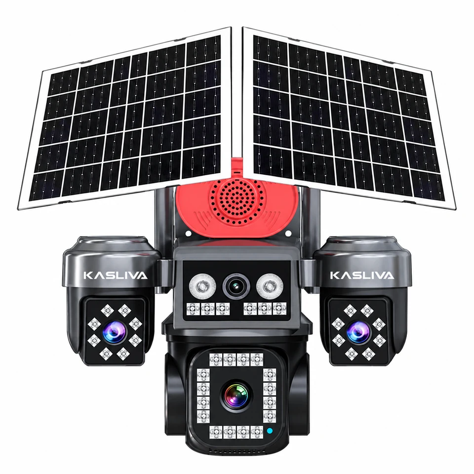 Kasliva KL-S445 4 Kameralı Sim Kartlı AOV Çift Güneş Panelli Solar 8MP eSİM PTZ Kamera