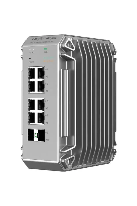 Reyee RG-NIS3100-8GT2SFP-HP 8 Port Gigabit PoE+, 2 SFP Uplink Port Yönetilebilir Endüstriyel Switch