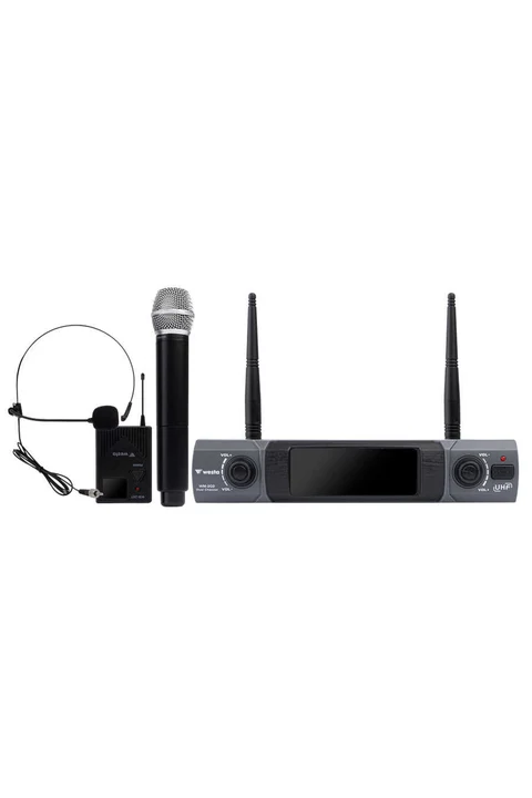 WM-202HT Westa 2 Kanal UHF El + Yaka (HeadSet) Mikrofon Seti