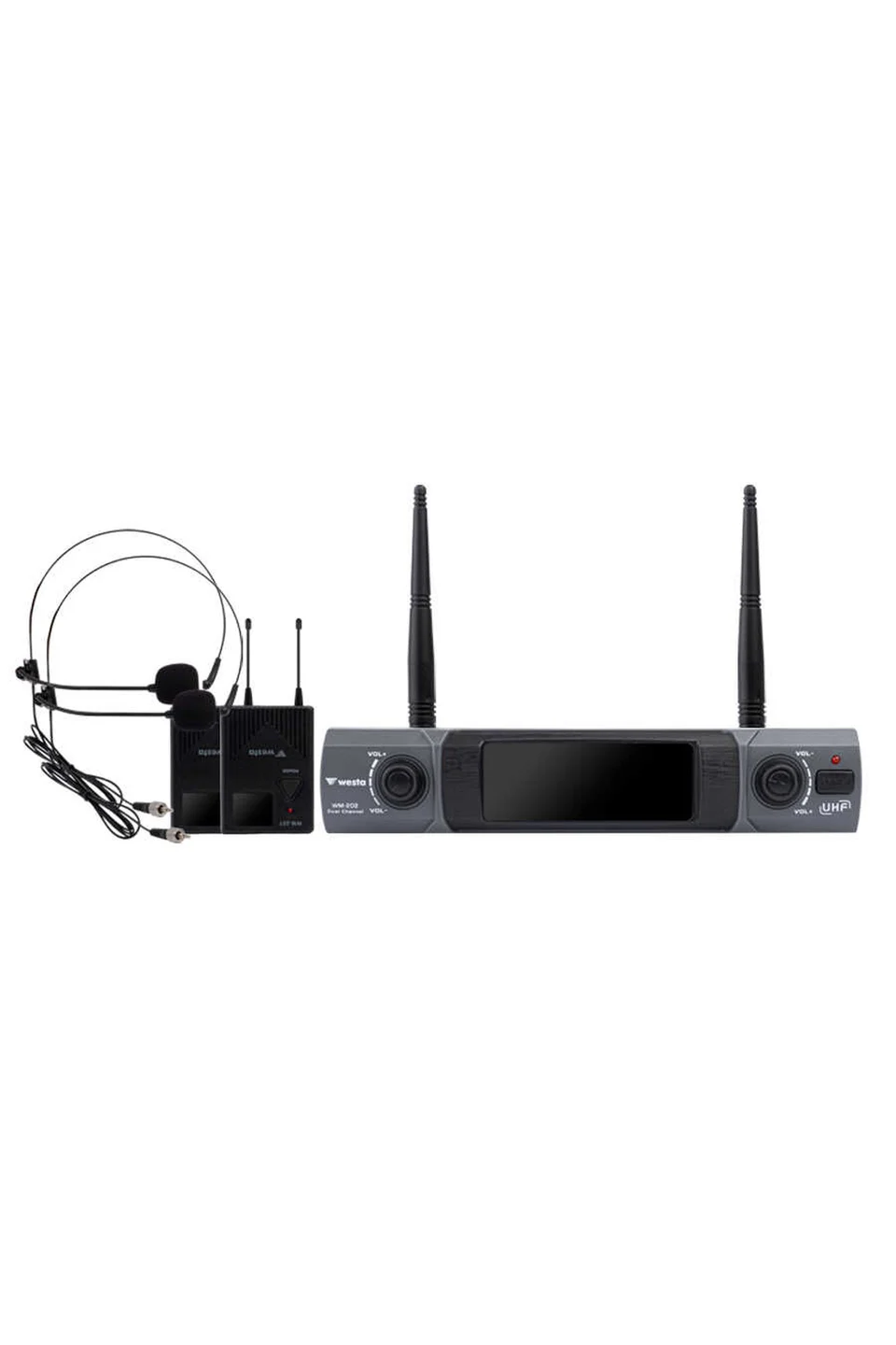 WM-202T Westa 2 Kanal UHF Yaka (HeadSet) Mikrofon Seti