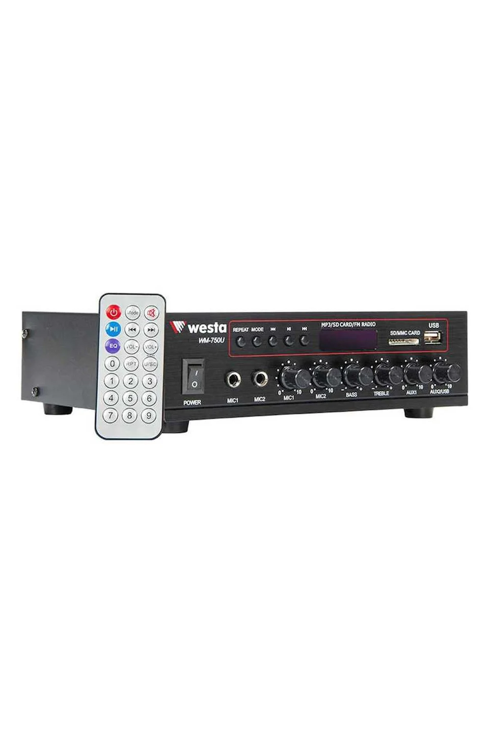 Westa WM-750U 80 Watt USB/MP3 Okuyuculu Hat Trafolu LCD Ekran Mikser Amplifier