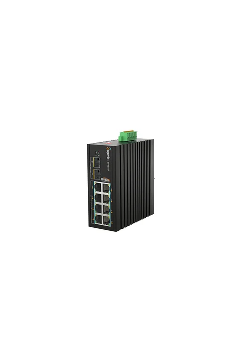 Wi-Tek SP3010F 8 x 10/100/1000 + 2 x SFP Fiber Uplink Industrial PoE Switch with 8Port PoE / Toplam 8 Port Yönetilemez