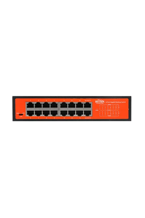 Wi-Tek WI-SG116D 16 Port Gigabit Desktop Ethernet Switch-Metal Kasa