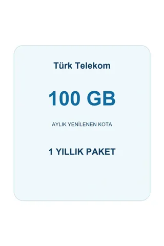 Türk Telekom M2M 100 GB Aylık Kota Yıllık Paket