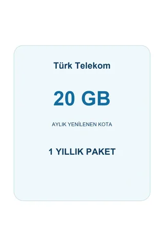 Türk Telekom M2M 20 GB Aylık Kota Yıllık Paket