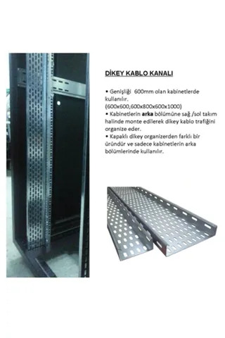 F057DO44U FormRack 44U Dikey organizer sağ-sol tk. Kapaklı