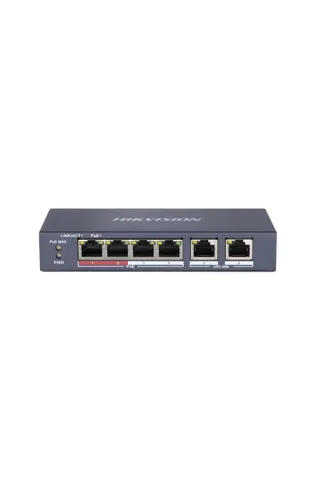 Hikvision DS-3E0106P-E/M 4 Port Fast Ethernet Yönetilemeyen POE Switch