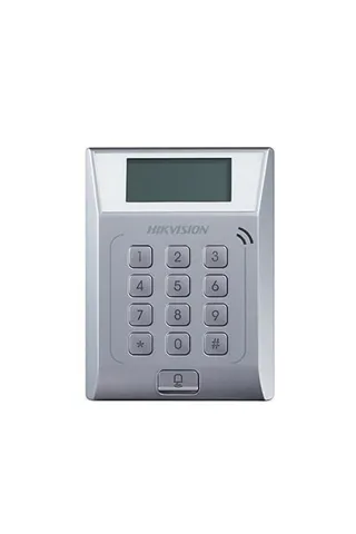 Hikvision DS-K1T802M TCP/IP Standalone Geçiş Kontrol Terminali (Mifare Kart Okuyucu + Tuş Takımı) 3000 Kart 10 000 Olay Kaydı