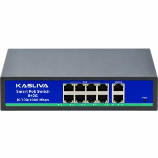 Kasliva KL-408 8 Port PoE, 2 Port Gigabit Uplink Switch