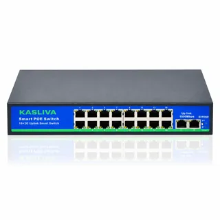 Kasliva KL-416 16 Port PoE, 2 Port Gigabit Uplink Switch