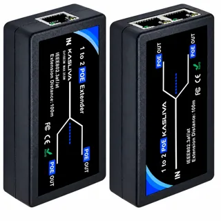 Kasliva KL-PE012 2 Çıkışlı PoE Mesafe Uzatıcı