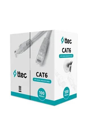 Ttec KBL-CAT6-23CCA/IN 100G İç Mekan Kablo - 100m (Gri)