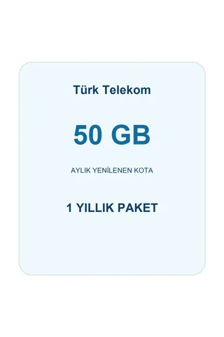 Türk Telekom M2M 50 GB Aylık Kota Yıllık Paket