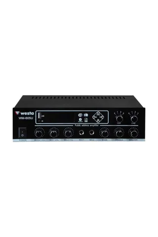 Westa WM-605U 100 Watt 2 Bölge USB/MP3/Bluetooth Hat Trafolu LCD Ekran Mikser Amplifier