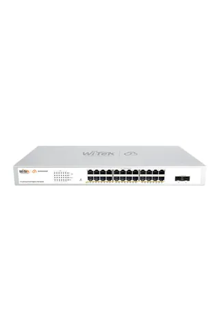 Wi-Tek WI-PCES326GF V2 24 Port GB PoE Ports 2 Port GB SFP Port Cloud Easy Smart PoE Switch