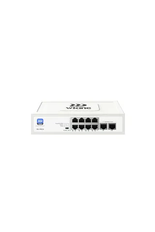 Wiking WK-PS310 8 Port Gigabit PoE, 2 Port Gigabit Uplink Port Yönetilmez PoE Switch
